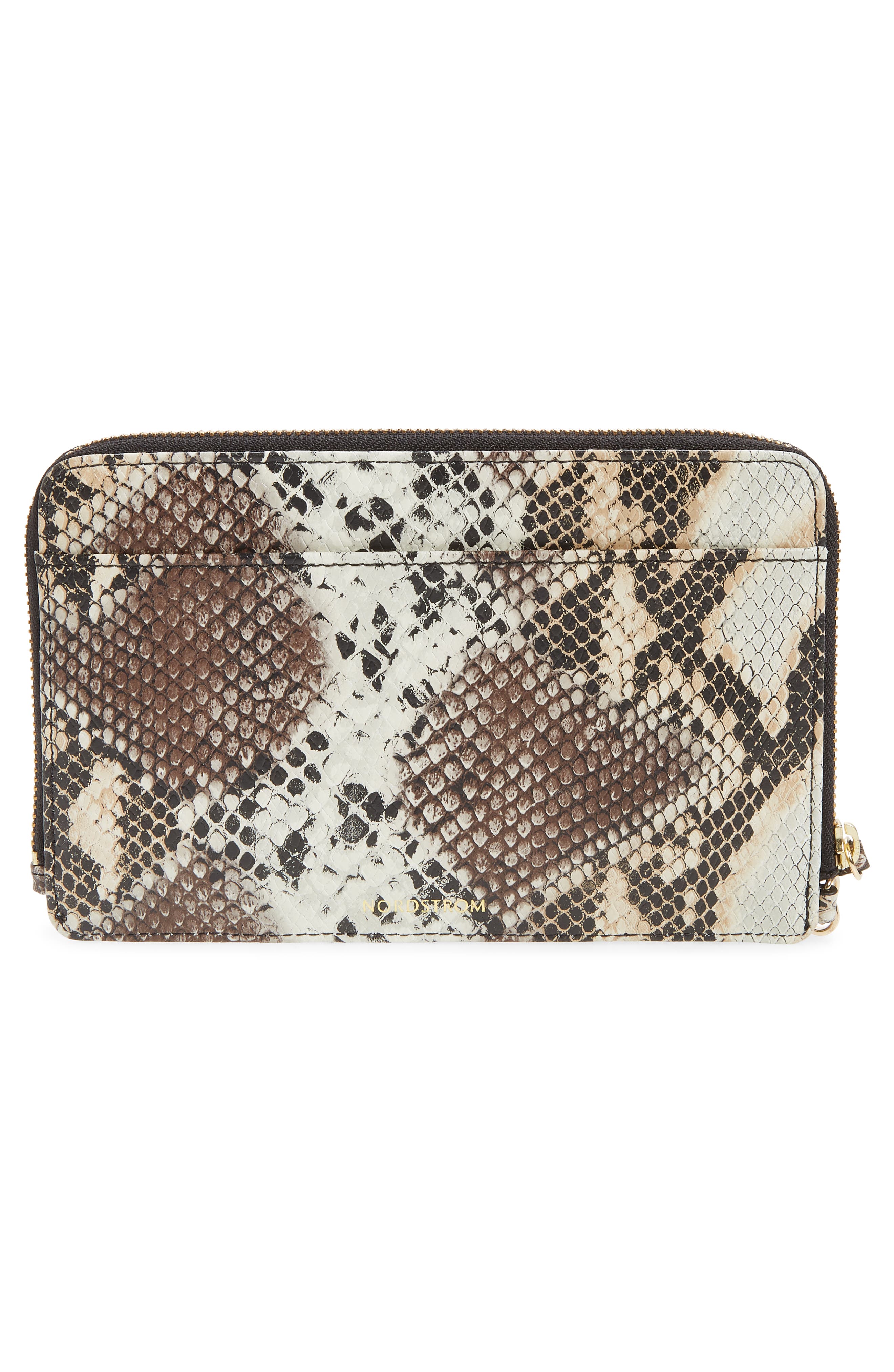 Nordstrom Amal Snakeskin Print Leather Clutch, Alternate, color, 