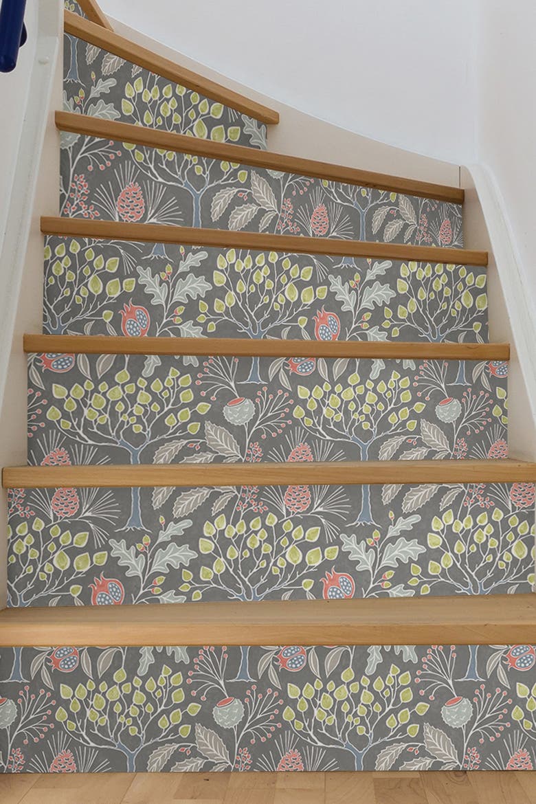 Groovy Garden Grey Peel & Stick Wallpaper, Alternate, color, MULTICOLOR