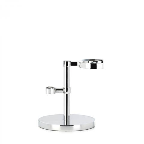 Hexagon Chrome Shaving Brush & Razor Stand
