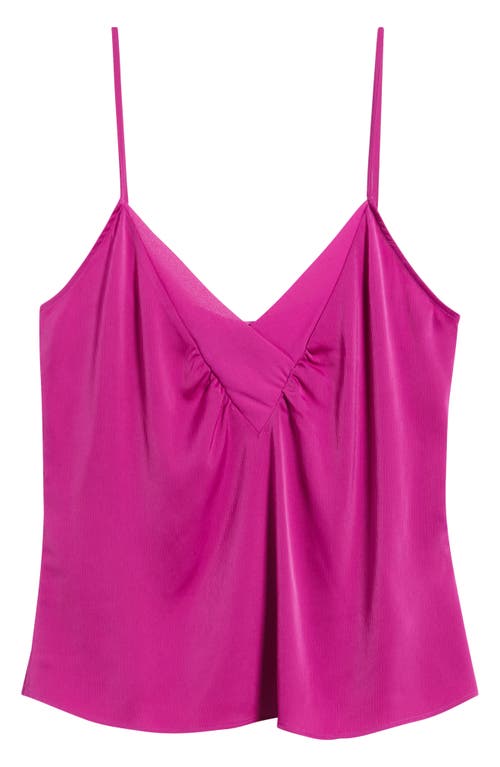 Hugo Boss Satin Camisole Top With Georgette Neckline In Purple