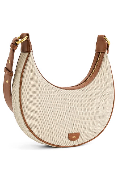 Jw Pei Carly Canvas Saddle Shoulder Bag In Beige