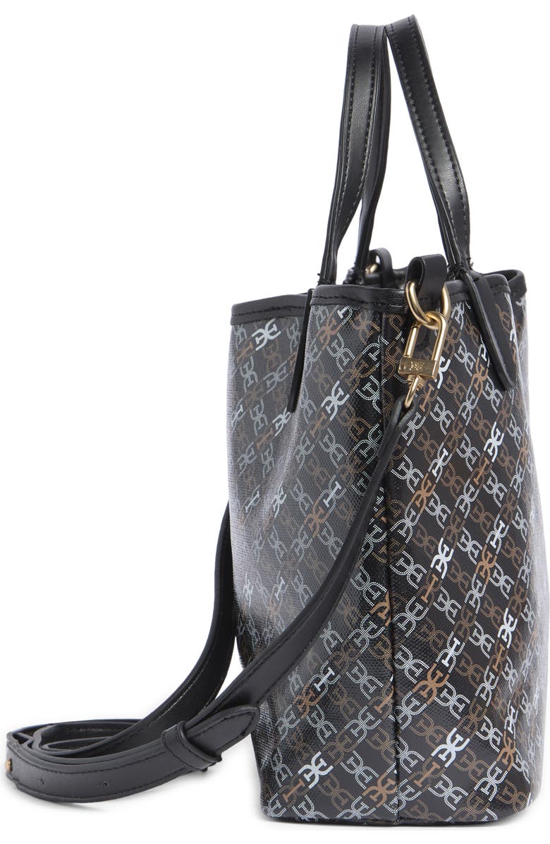 Sam Edelman Harper Monogram Mini Shopper Tote Bag, Alternate, color, Black