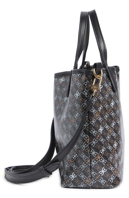 Sam Edelman Harper Monogram Mini Shopper Tote Bag In Black