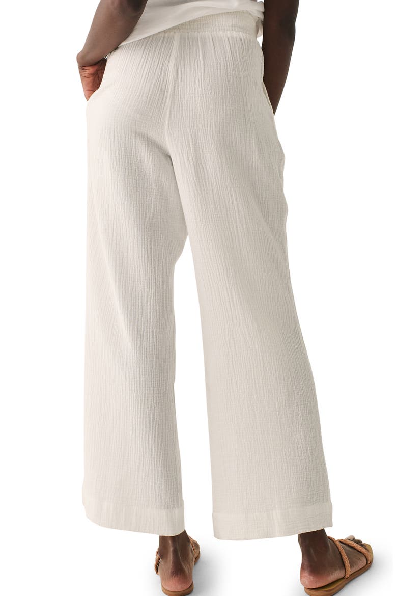 Dream Organic Cotton Gauze Wide Leg Pants, Alternate, color, WHITE