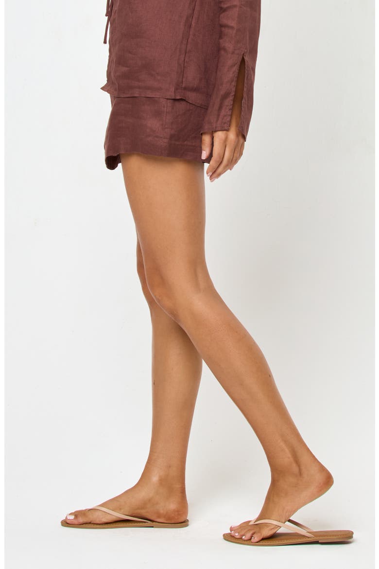 Venice Linen Cover-Up Skort, Alternate, color, CAFE