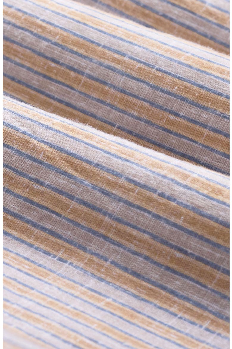 Austin Shaped Fit Stripe Cotton & Linen Button-Down Shirt, Alternate, color, DESERT