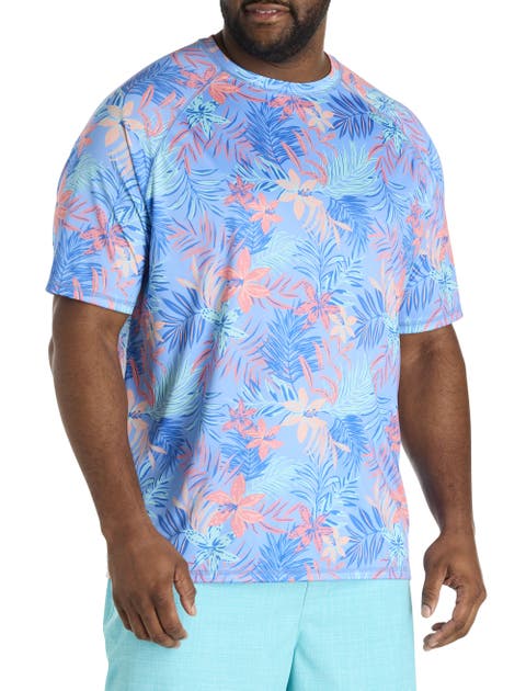 Big & Tall Printed Mesh Swim Shirt