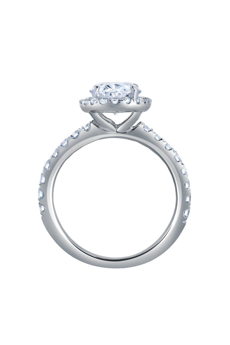 Laurentia 14K White Gold Oval Lab Grown Diamond Halo Engagement Ring - 1.95 Ct, Alternate, color, 14K White Gold