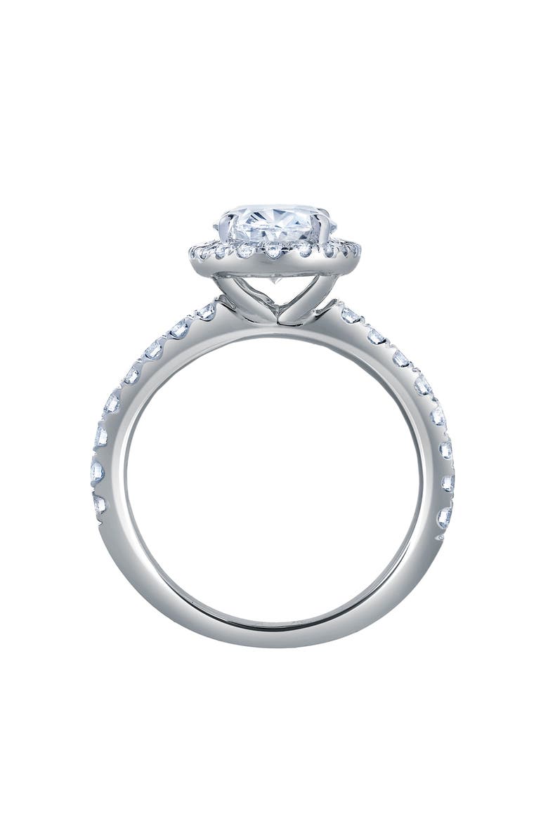 LuvMyJewelry Laurentia 14K White Gold Oval Lab Grown Diamond Halo Engagement Ring - 1.95 Ct, Alternate, color, 14K White Gold