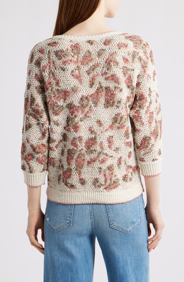 NIC+ZOE Pattern Play Sweater, Alternate, color, Spice Multi