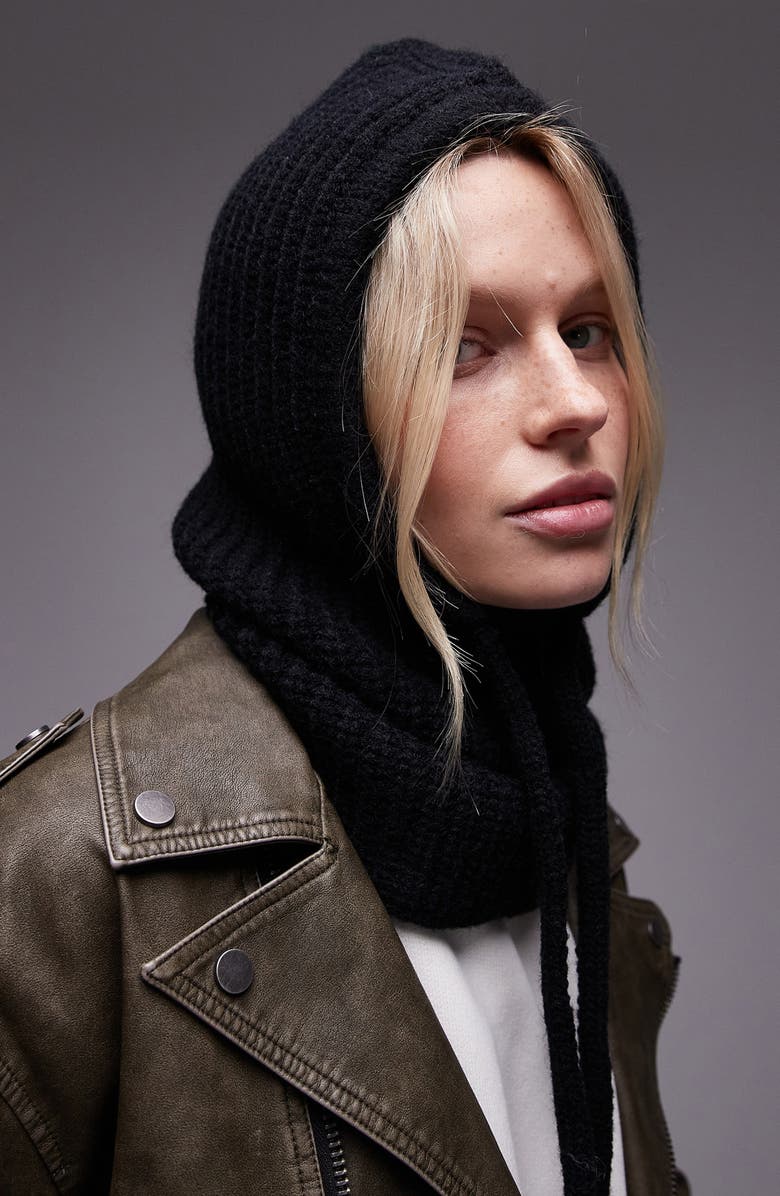 Topshop Hero Rib Balaclava, Alternate, color, 