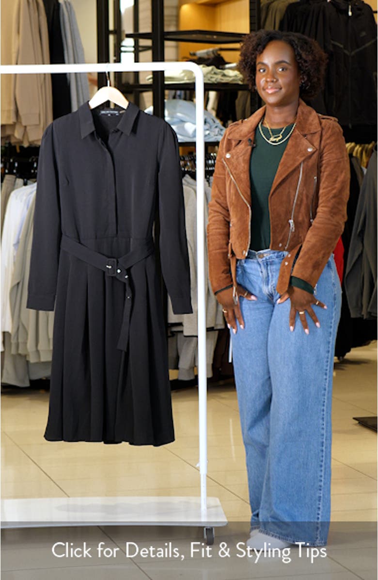 Pleated Long Sleeve Shirtdress, sales video thumbnail