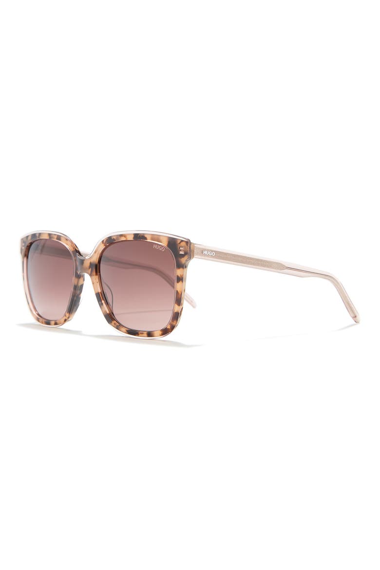 Hugo Boss 54mm Square Sunglasses, Alternate, color, NUDE HVHNY / BROWN GRADIENT