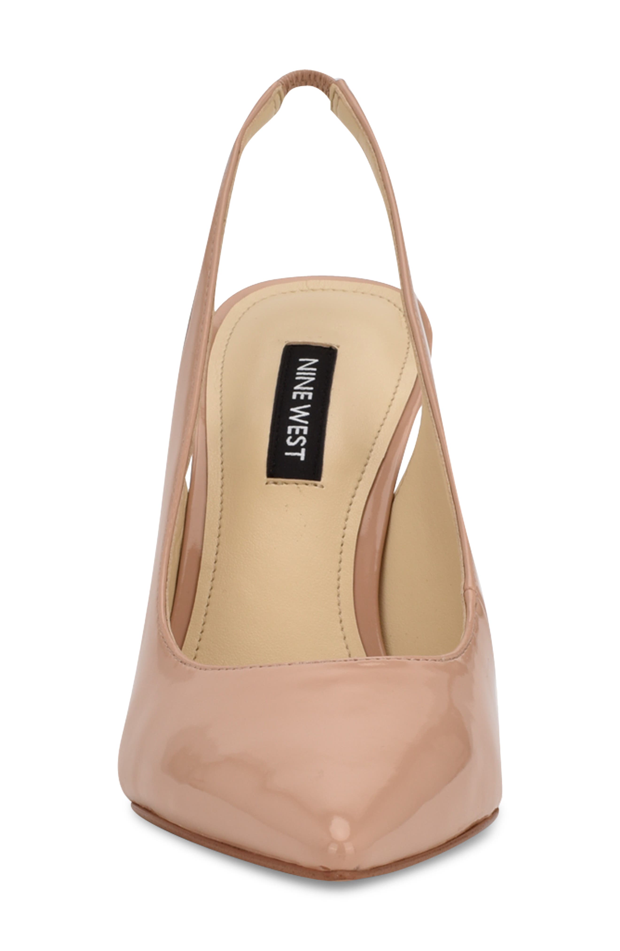 Feather Slingback Pump, Alternate, color, MEDIUM NATURAL PATENT