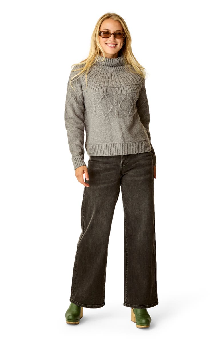 Carve Designs Neve Cable Turtleneck, Alternate, color, Pewter Heather