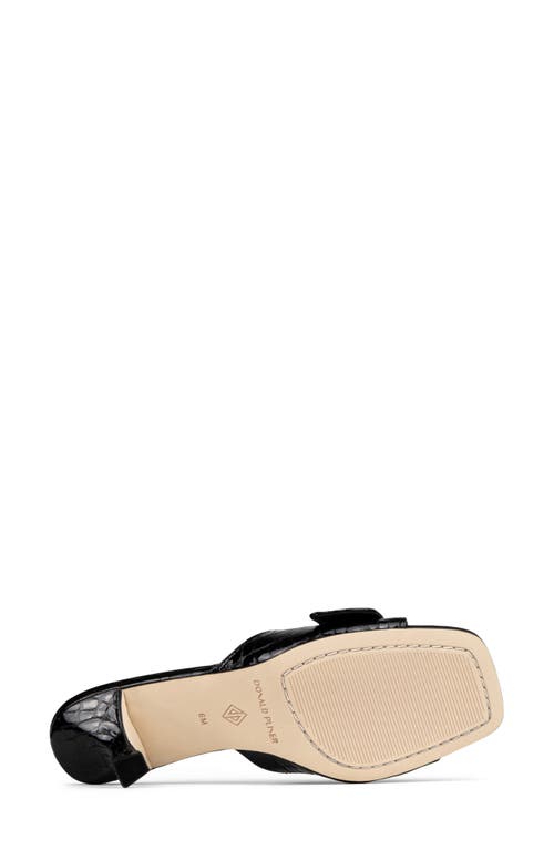 DONALD PLINER DONALD PLINER BUCKLE CROC EMBOSSED SLIDE SANDAL 