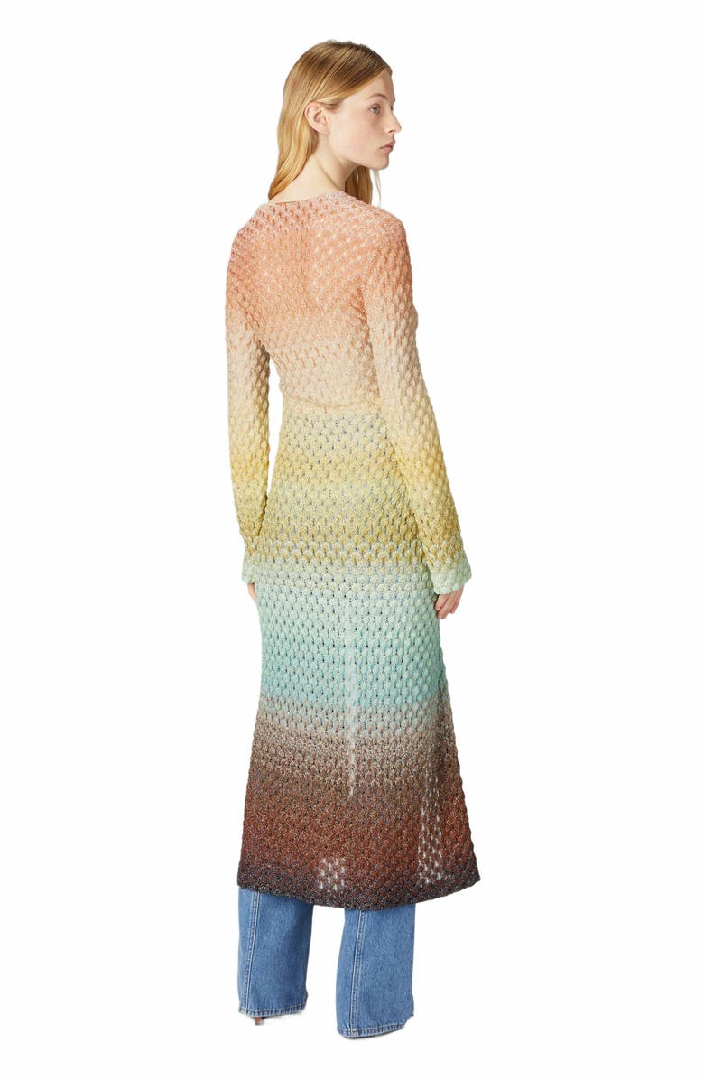Missoni Long Cardigan In Lace And Lamé, Alternate, color, Multicoloured