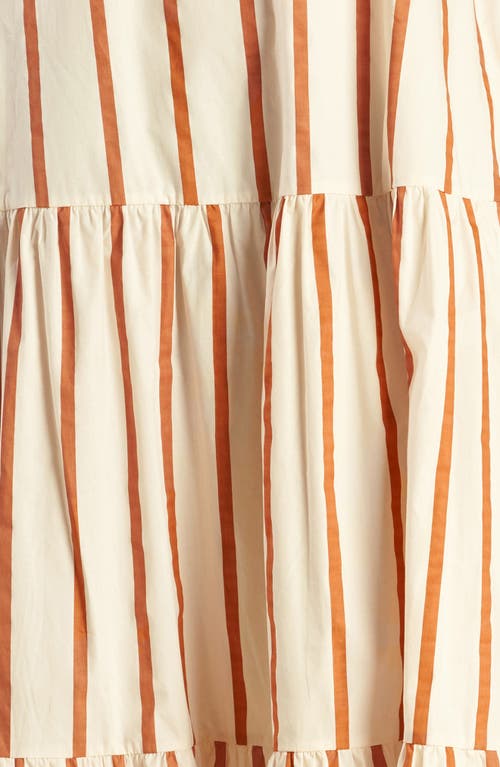 Freemarket Strapless Stripe Maxi Dress In Ivory/rust