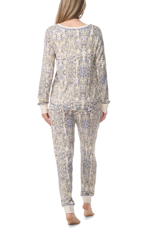 Splendid Rib Henley Pajamas In Snake Distress