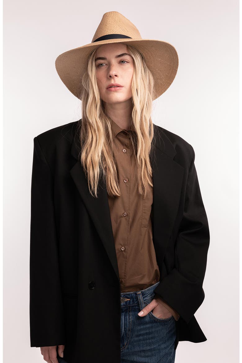 Leah Straw Fedora, Alternate, color, SAND