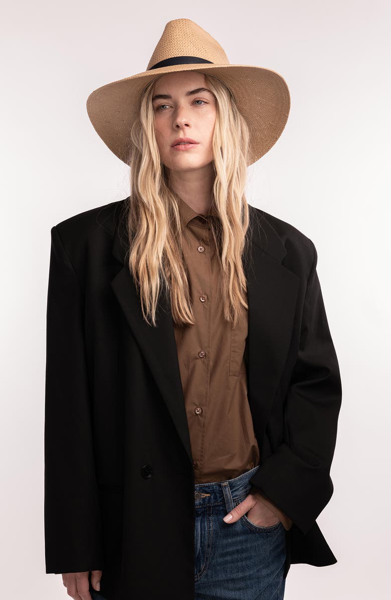 Janessa Leoné Leah Straw Fedora, Alternate, color, Sand
