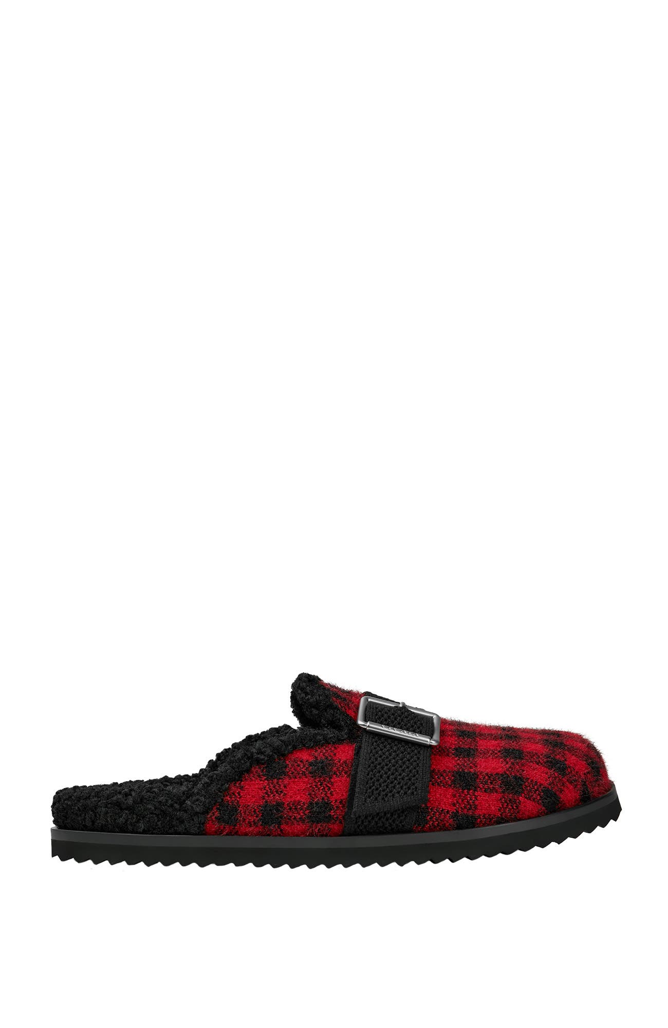 VIVAIA Round-Toe Wool Slippers, Alternate, color, Ruby Red Plaid