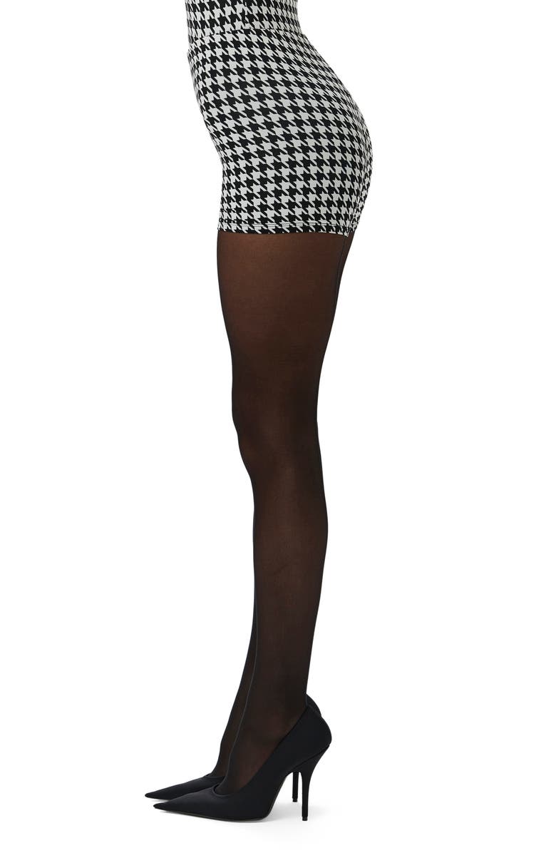 Naked Wardrobe Naked Houndstooth Check Hot Shorts, Alternate, color, Houndstooth Black/ White