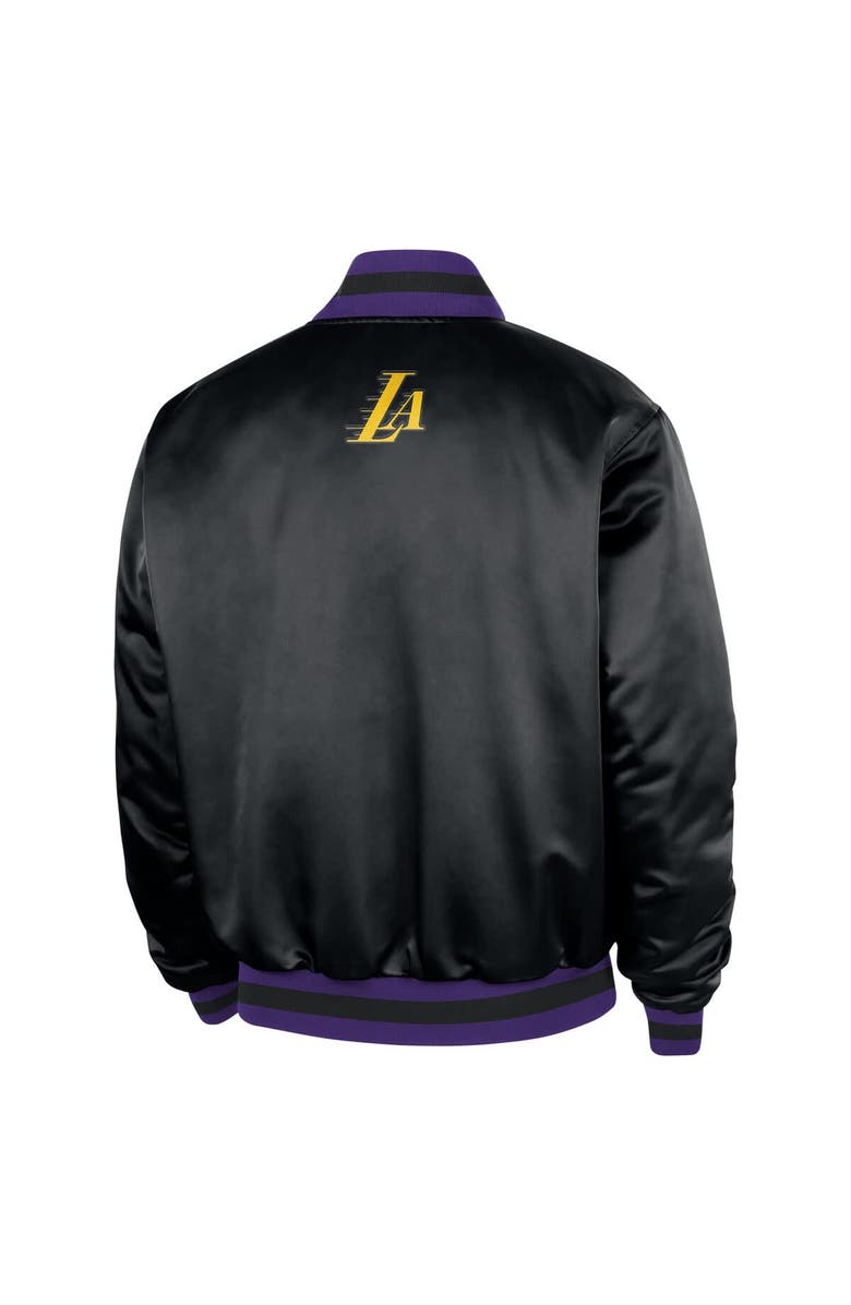 Nike Men's Nike Black Los Angeles Lakers 2025/26 City Edition Remix Courtside Full-Snap Bomber Jacket, Alternate, color, Black