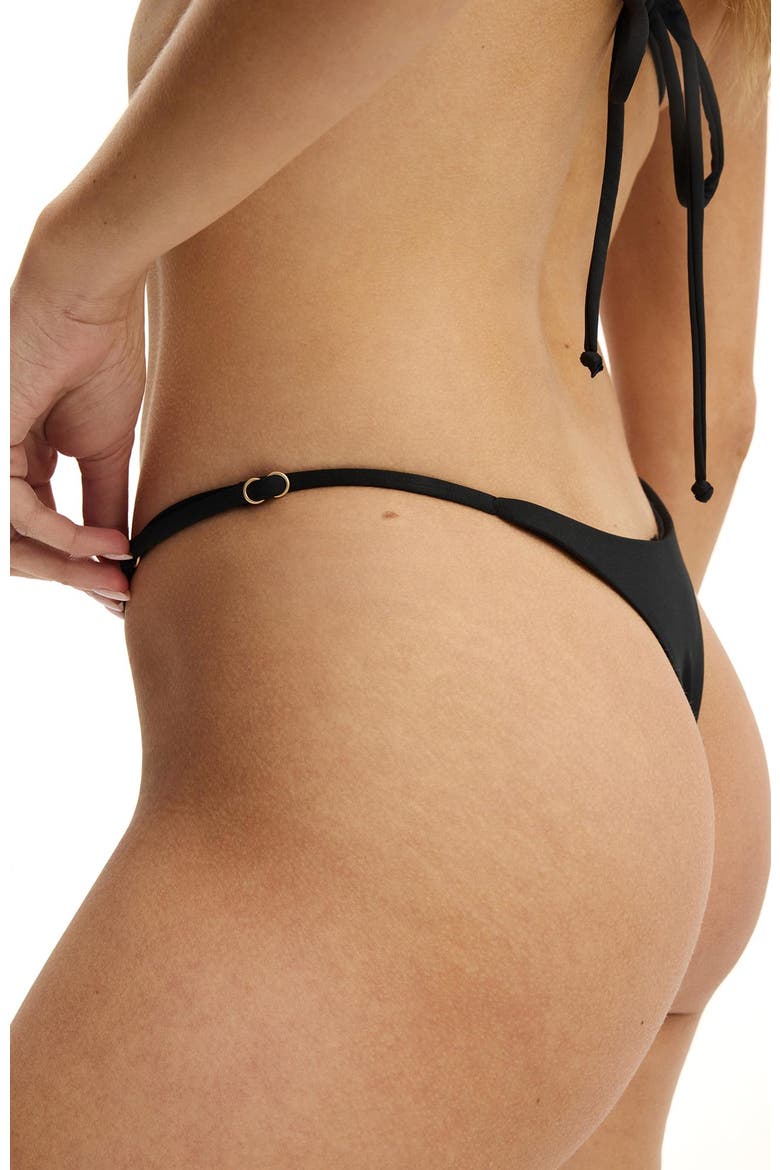 Women's Micro String Thong Bikini Bottom, Alternate, color, Black