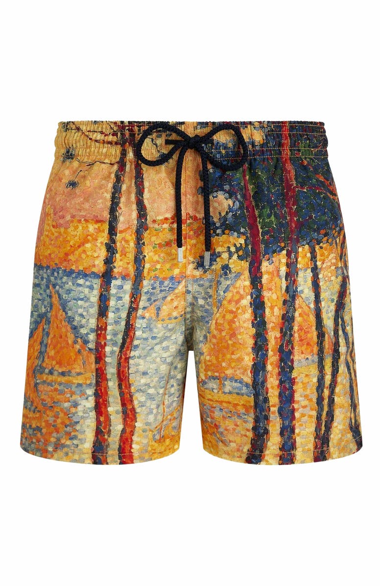 Vilebrequin Men's Voile Et Pins 360 Swim Trunks, Main, color, Maïs