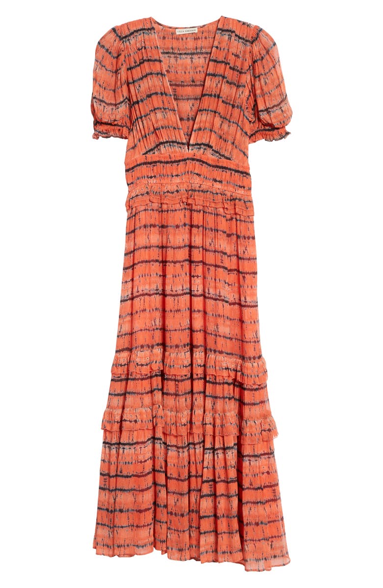 Ulla Johnson Elodie Tie Dye Silk Midi Dress, Alternate, color,