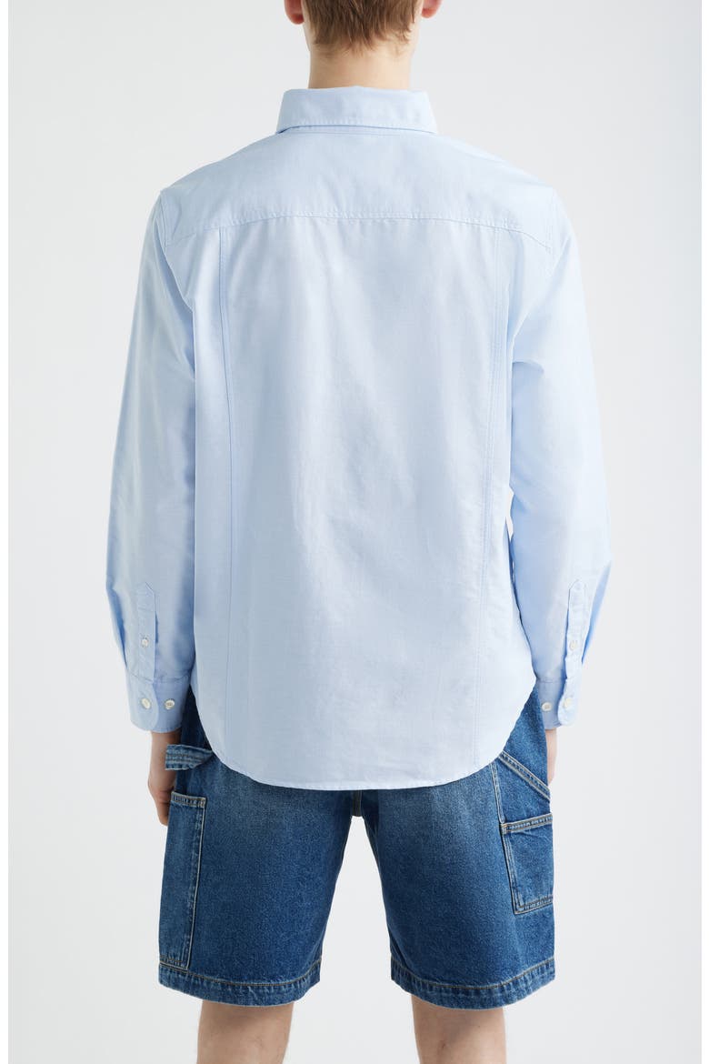 Light Blue Cotton Button-Down Oxford Shirt, Alternate, color, CHAMBRAY