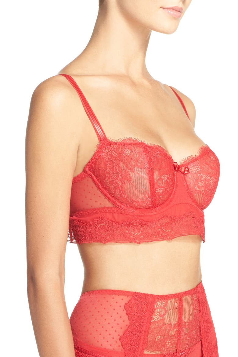 Blossom Underwire Bustier Bra, Alternate, color, POPPY RED