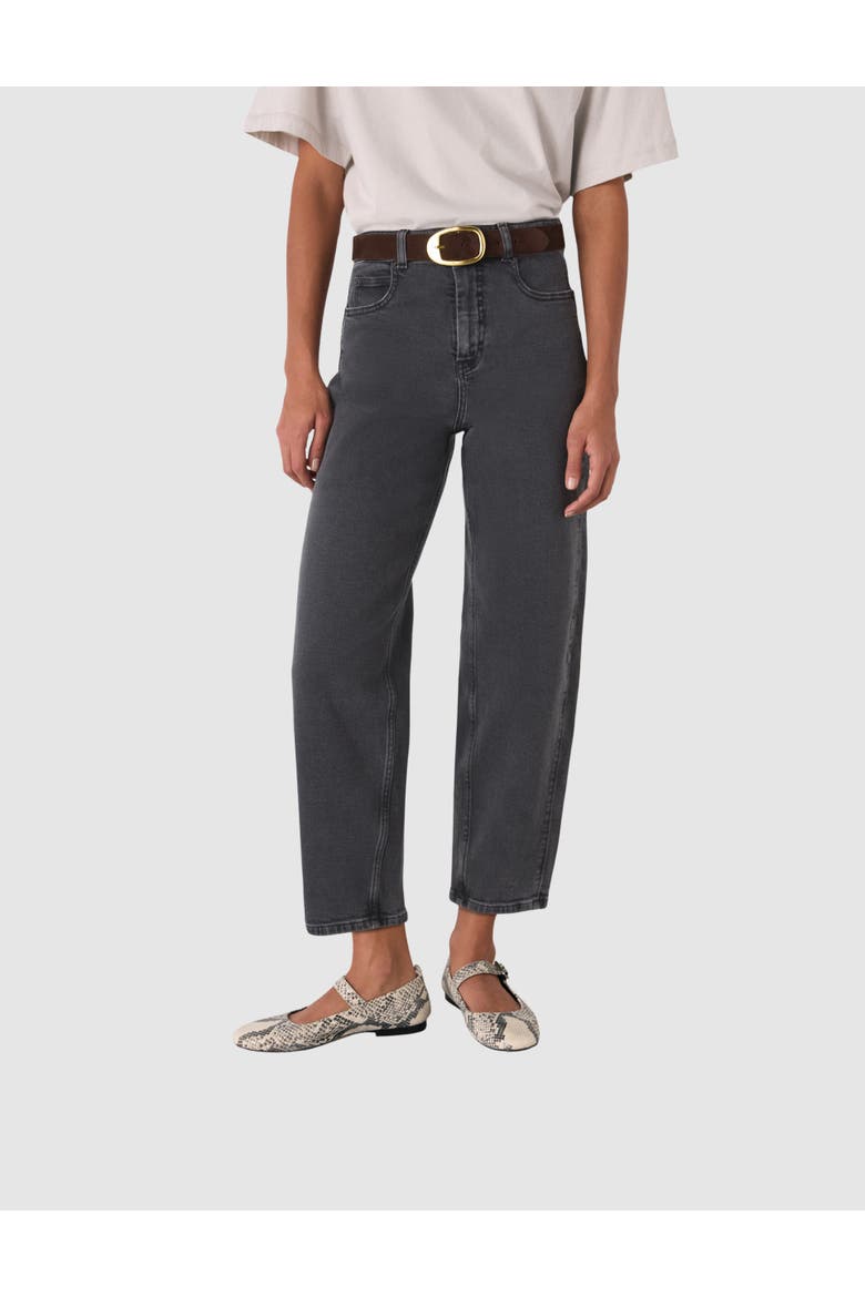 Stretch Barrel Leg Jeans, Main, color, Grey