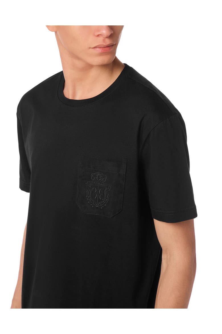 T-Shirt Round Neck Ss Crest Men, Alternate, color, black
