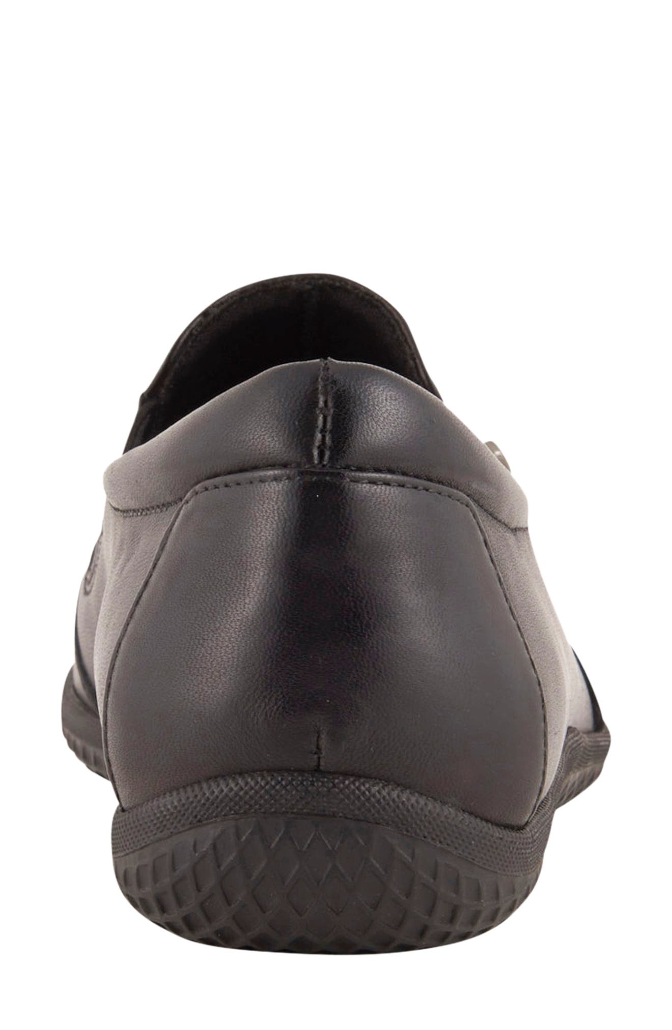 Bend Leather Flat, Alternate, color, BLACK