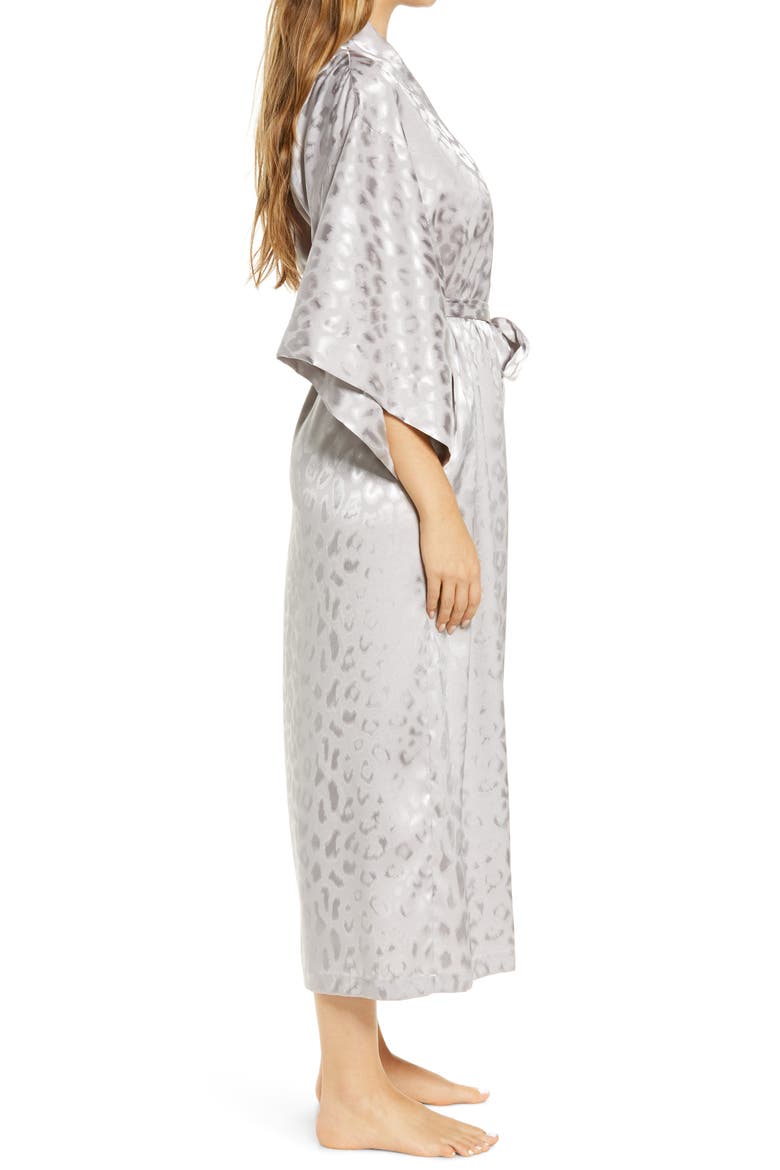 Decadence Leopard Jacquard Satin Robe, Alternate, color, SILVER PEARL
