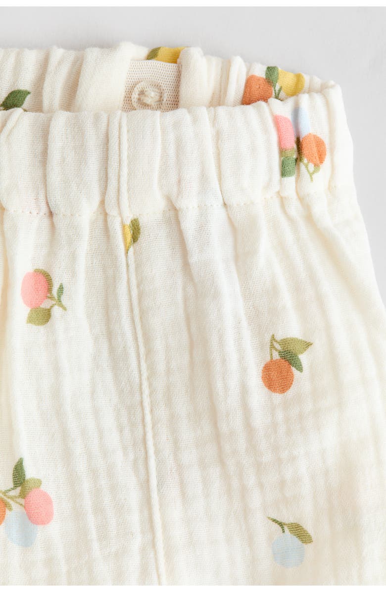 H&M 2-piece Cotton Muslin Set, Alternate, color, White/Berries