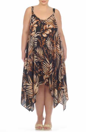 BOHO ME Print Handkerchief Hem Maxi Dress
