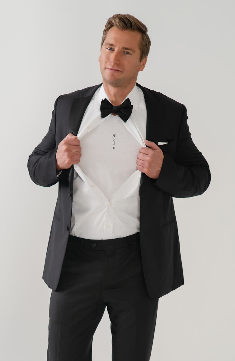 BORED REBEL Groom V-Neck Graphic Undershirt, Alternate, color, White