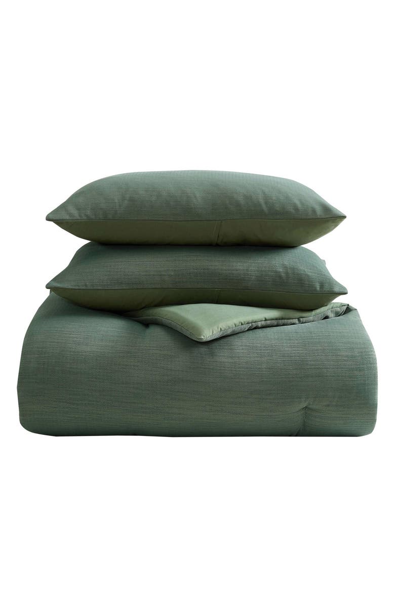 Nautica Herringbone Chenille Jacquard Duvet Set, Main, color, Light/ Green