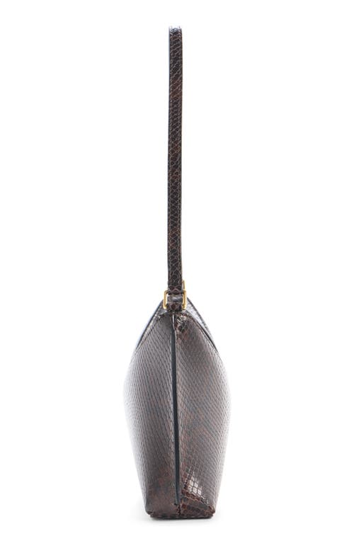 Jacquemus The Ovalo Snakeskin Embossed Leather Shoulder Bag In Brown