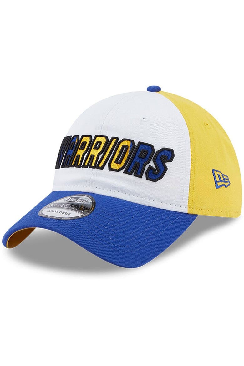 Men's New Era  White/Royal Golden State Warriors Back Half 9TWENTY Adjustable Hat, Alternate, color, White