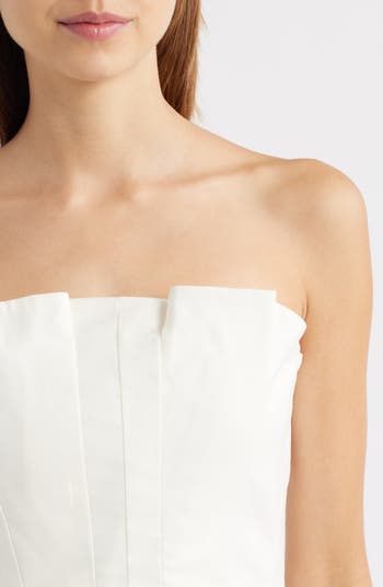 Ashlyn Pleated Peplum Strapless Top