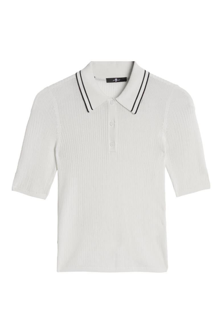 Piped Rib Polo Sweater, Alternate, color, WHITE