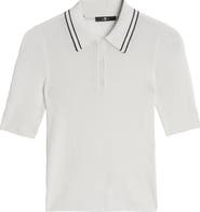 7 For All Mankind Piped Rib Polo Sweater