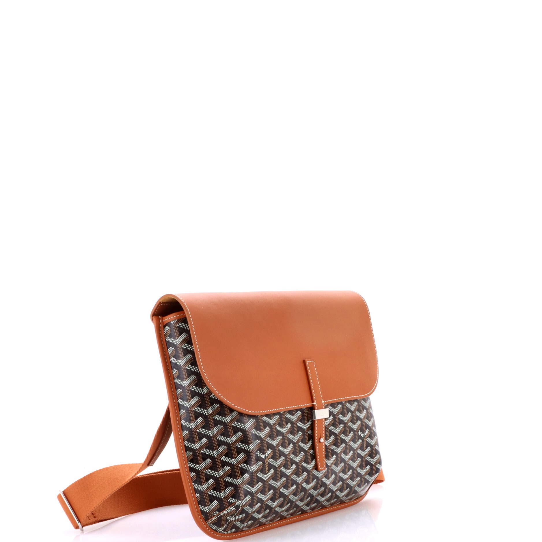 Pre-Owned Goyard Coursier Messenger Bag Coated Canvas and Leather, Alternate, color, Brown