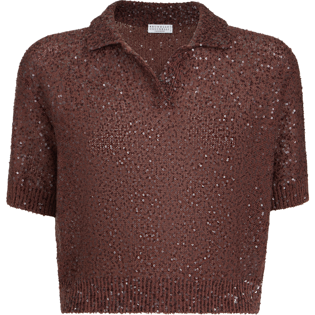 Brunello Cucinelli Polo-style Sweater In Burgundy