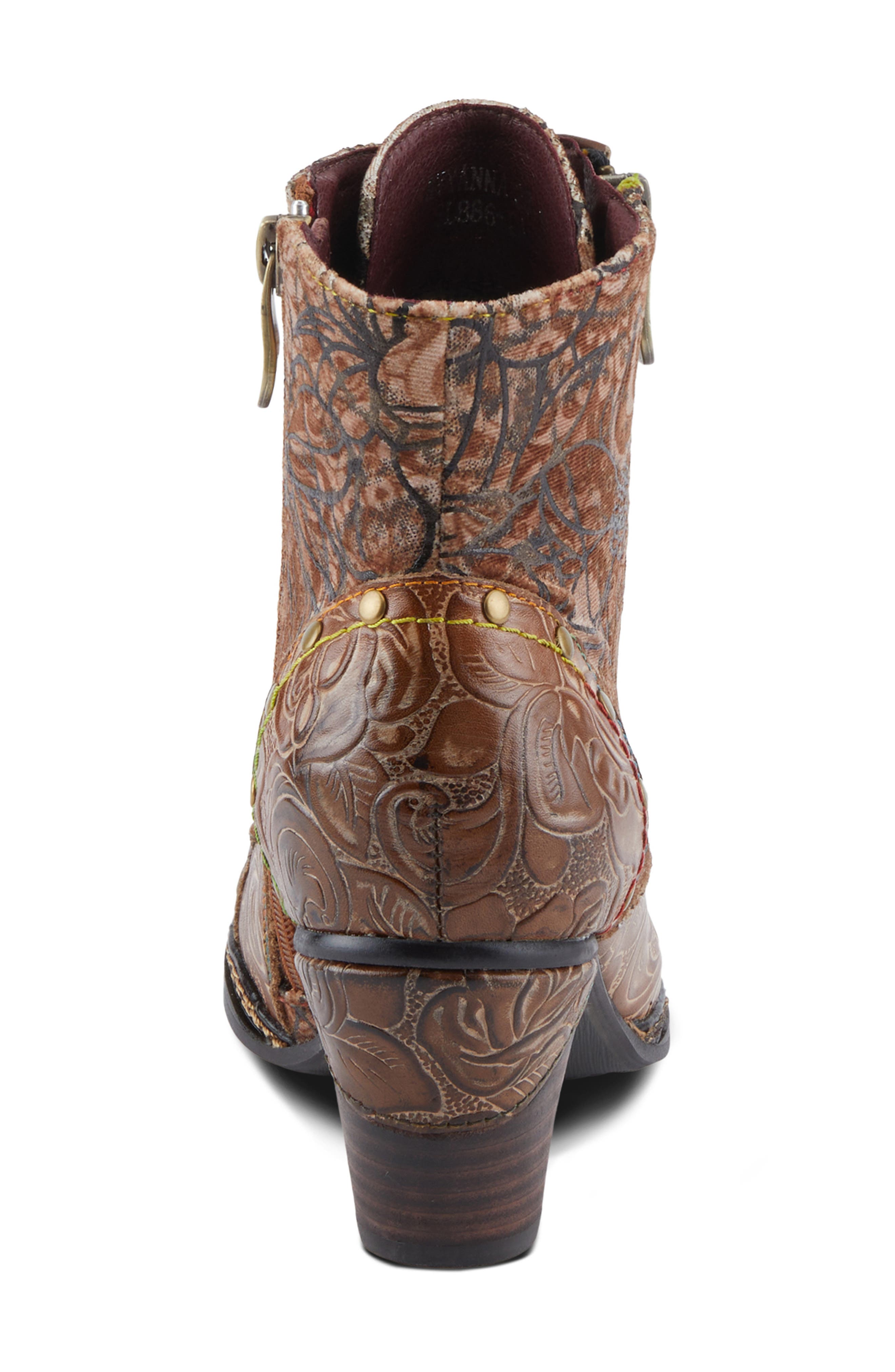 L
Artiste by Spring Step Avyanna Cap Toe Bootie, Alternate, color, Medium Brown Multi