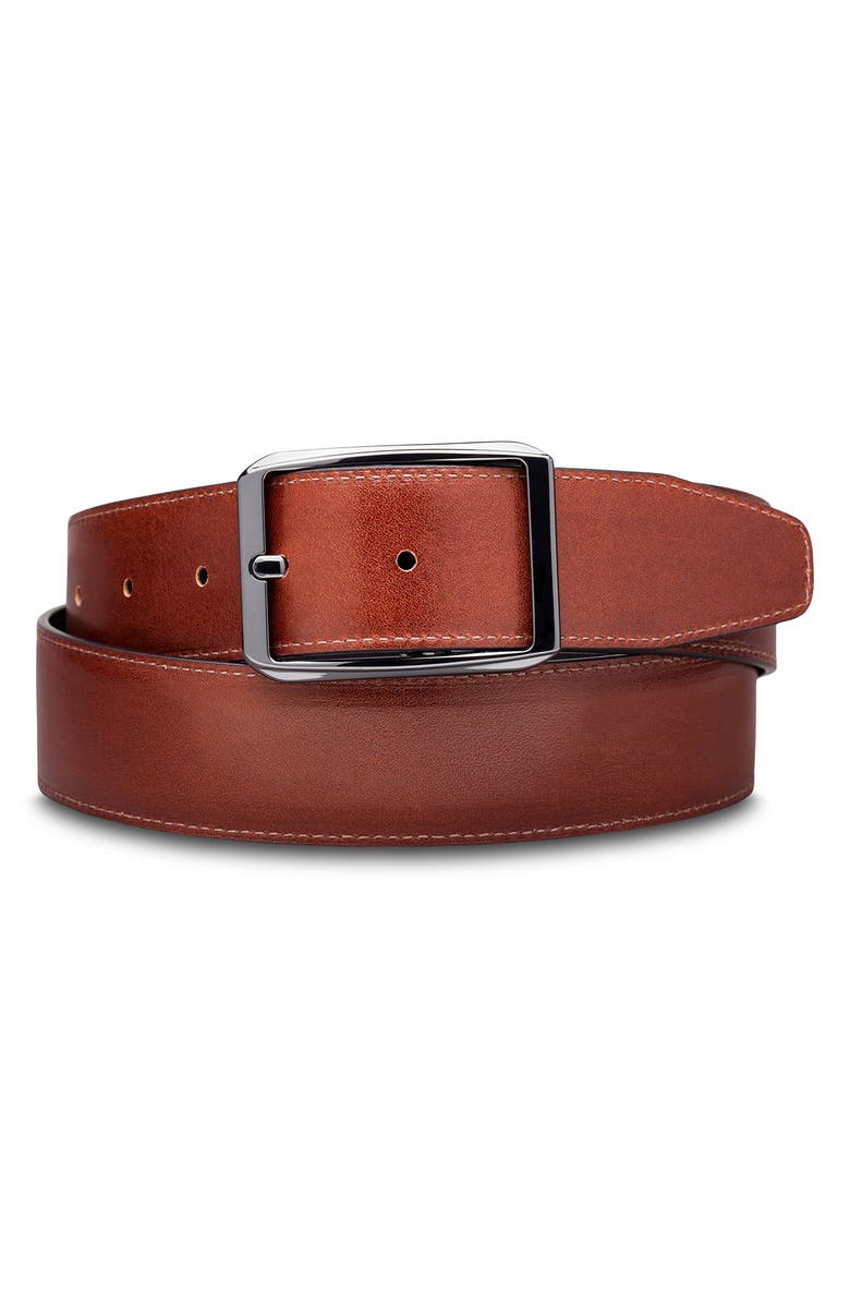 Bosca Del Greco Reversible Leather Belt, Main, color, Dark Brown